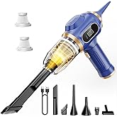 Scstartx Car Vacuum Portable Cordless 17000Pa Cordless Mini Handheld Vacuums with LCD Display and Multi-Nozzles, High Power Wet and Dry for Car, Home, Office, Pet, Compact and Portable Design
