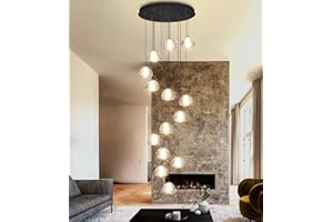 dolria Modern Crystal Chandelier for Staircase 118" Long Black LED Lighting for Foyer Adjustable Ceiling Lighting Fixture for Living Room Hallway Entryway Staircase