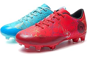 DimaiGlobal Kids Soccer Shoes Boys Girls Soccer Cleats Outdoor Training Athletic Sneakers Professional Spikes Youth Turf Football Shoes Unisex