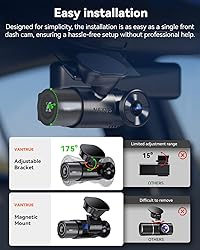 Vantrue N2X 2.7K Uber Dash Cam Front and Inside, 5G