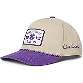 Black Clover Standard LSU Legacy Adjustable Snapback Hat, Natural/Purple/Corduory w Rope HD Patch