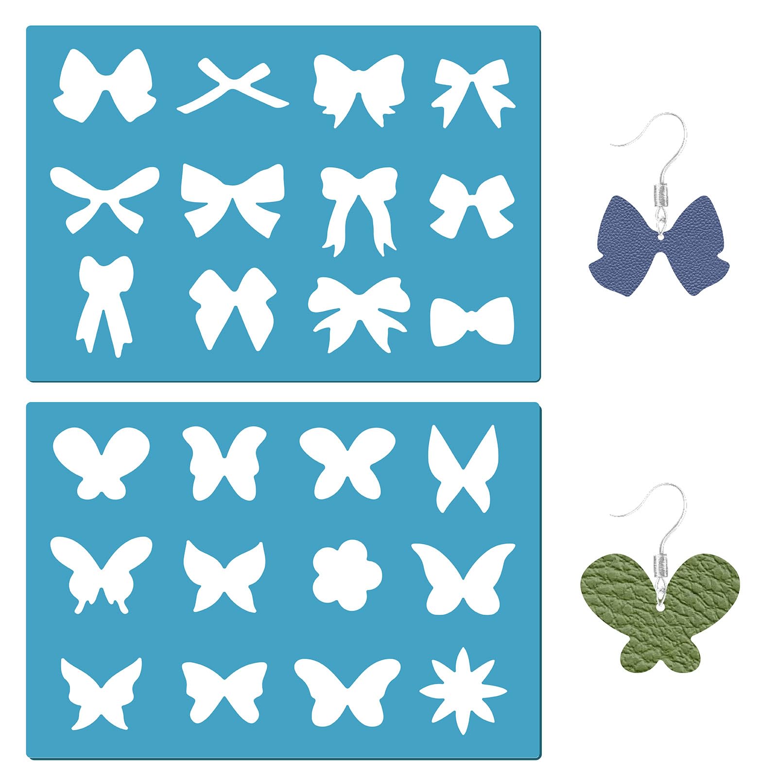 GORGECRAFT 2 Styles Acrylic Bow Tie Template Butterfly Earrings Making Templates Reusable Bowknot Spring Natural Stencils Bows Earring Dies Cutting Stencil for Diy Jewelry Craft Making Gift Wrapping