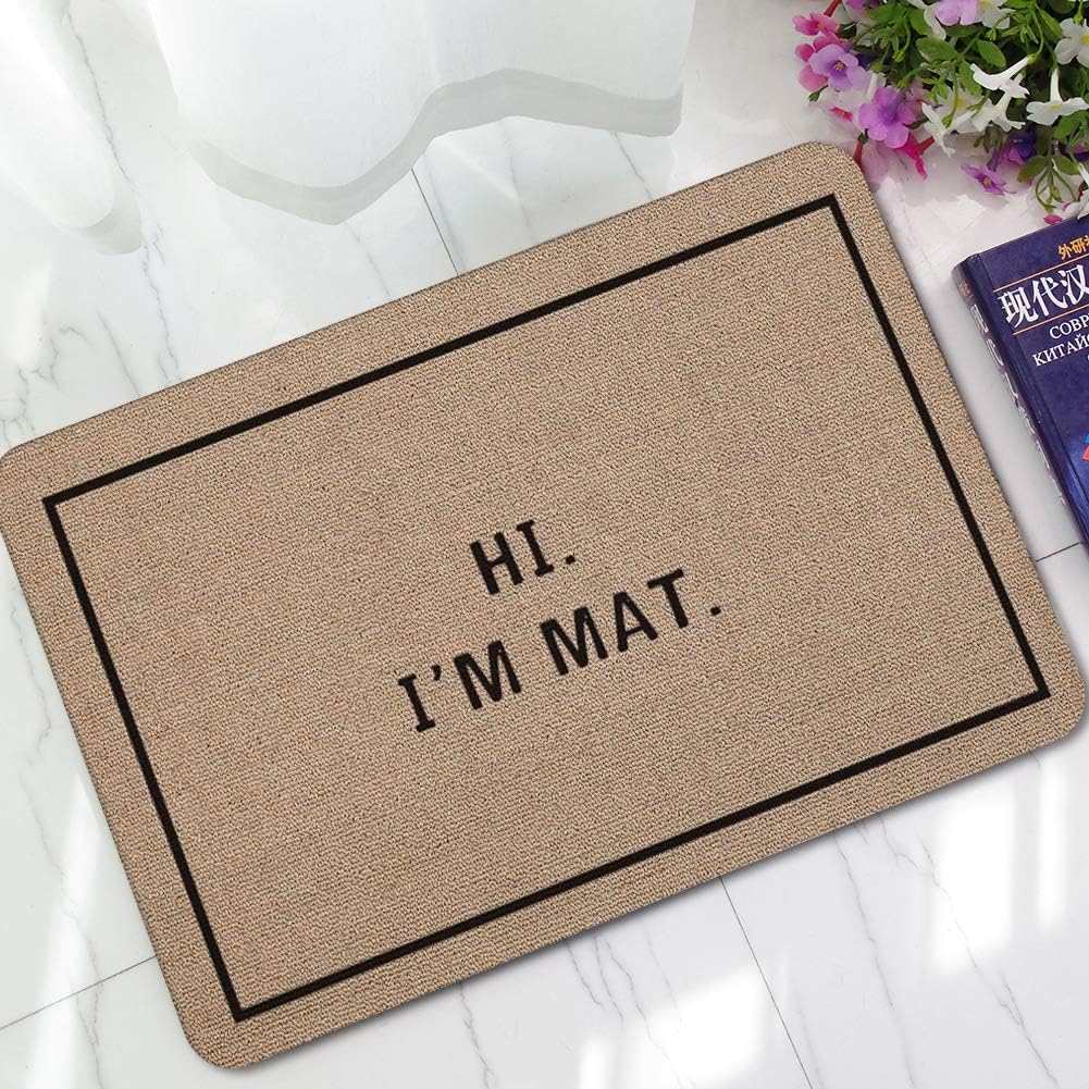 Amazon.de Schmutzfangmatte Gummi Fussmatte Spruch HI I'M MAT