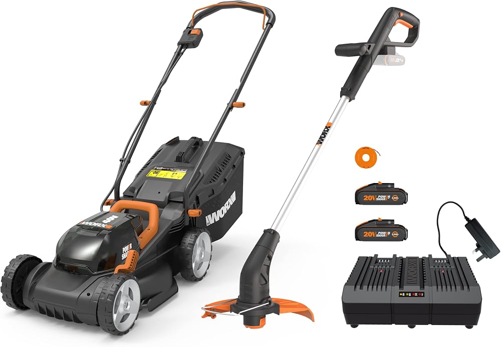 WORX WG927E 40V Twin Pack Mower & 20V Trimmer 2x2.0Ah PowerShare