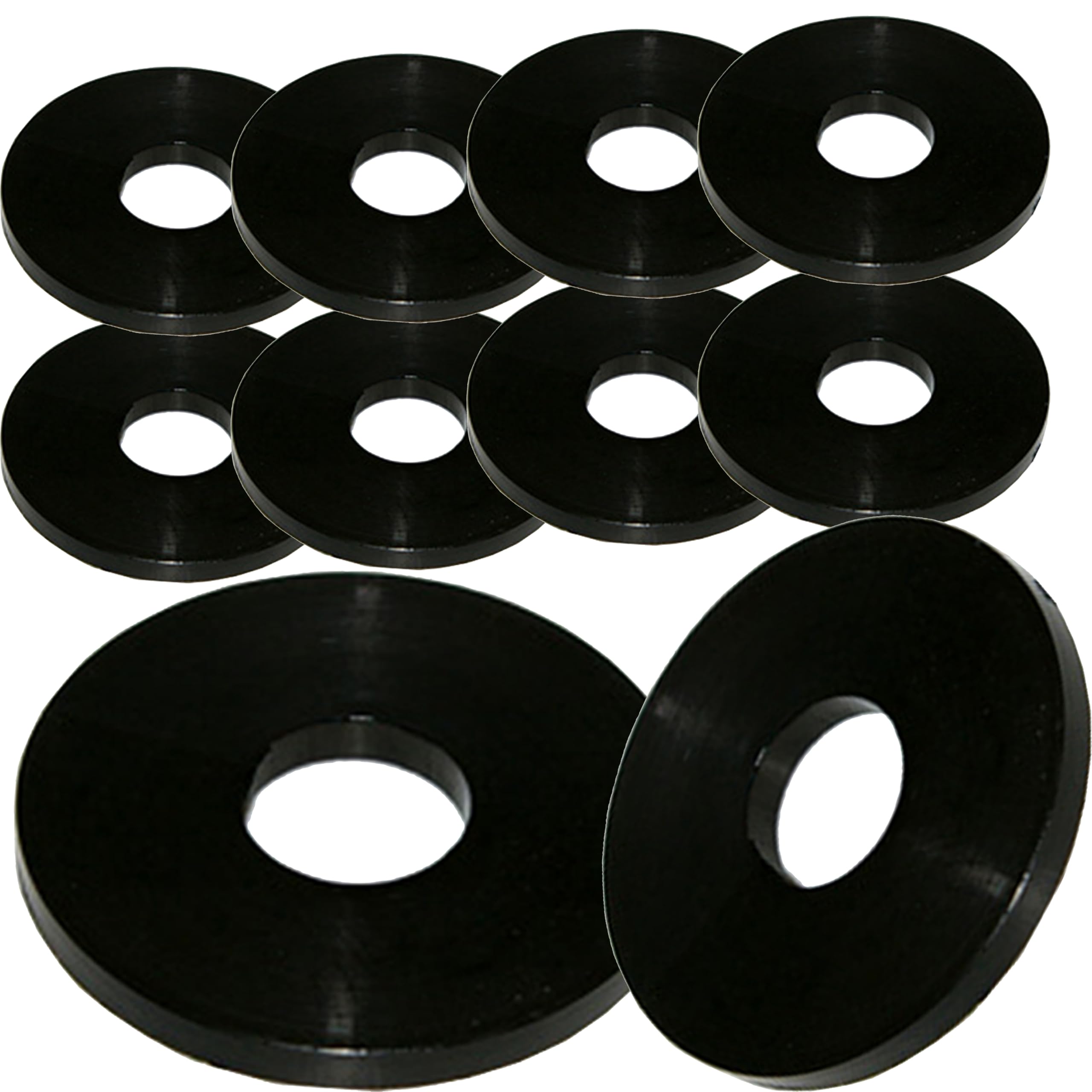 M10 X 30mm Black Nylon Penny Washers Fender Repair Washer Mudguard DIN 9021 for M3 M4 M5 M6 M8 M10 M12 Screws (Pack of 10)