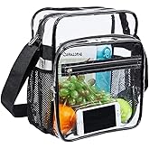 Clear Bag Stadium Approved, Clear Crossbody Messenger Shoulder Bag with Adjustable Strap for Concerts, Sports Events