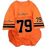 OYOANGLE Men's Number Graphic Jersey Shirts Loose Short Sleeve Drop Shoulder Sports Tshirts Y2K Top Streetwear