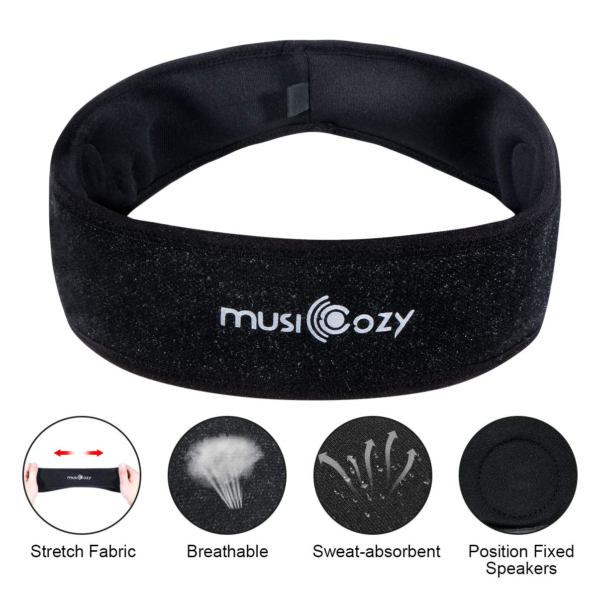 Bluetooth Sleep Headphones Eye Mask, Wu-minglu Sleep Mask Bluetooth Sleeping Headphones Headband Headphones for Sleeping Sleep Headphones Bluetooth Headbands Noise Cancelling,Black