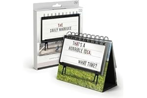 Genuine Fred Daily Marquee Desktop Flipchart, 52 Witty Signs, Fun & Functional Desk Accessories for Home or Office, Funny Gift for Coworkers, Office Gifts