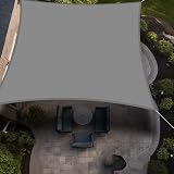 IOAOI Sun Shade Sail 3m x 3m Rectangle Waterproof UV Block 95% Grey view 7