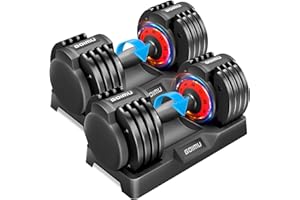 ALLVIATE Adjustable Dumbbell Set, 25/55LB Adjust Dumbbells,Single or Pair Dumbbell Weights, 5 in 1 Free Weight Dumbbell with Anti-Slip Handle, Perfect for Home Gym Exercise Equipment