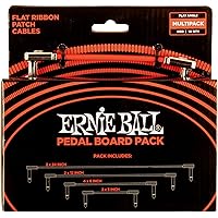 Ernie Ball Flat Ribbon Patch Cables Pedalboard Multi-Pack - Red