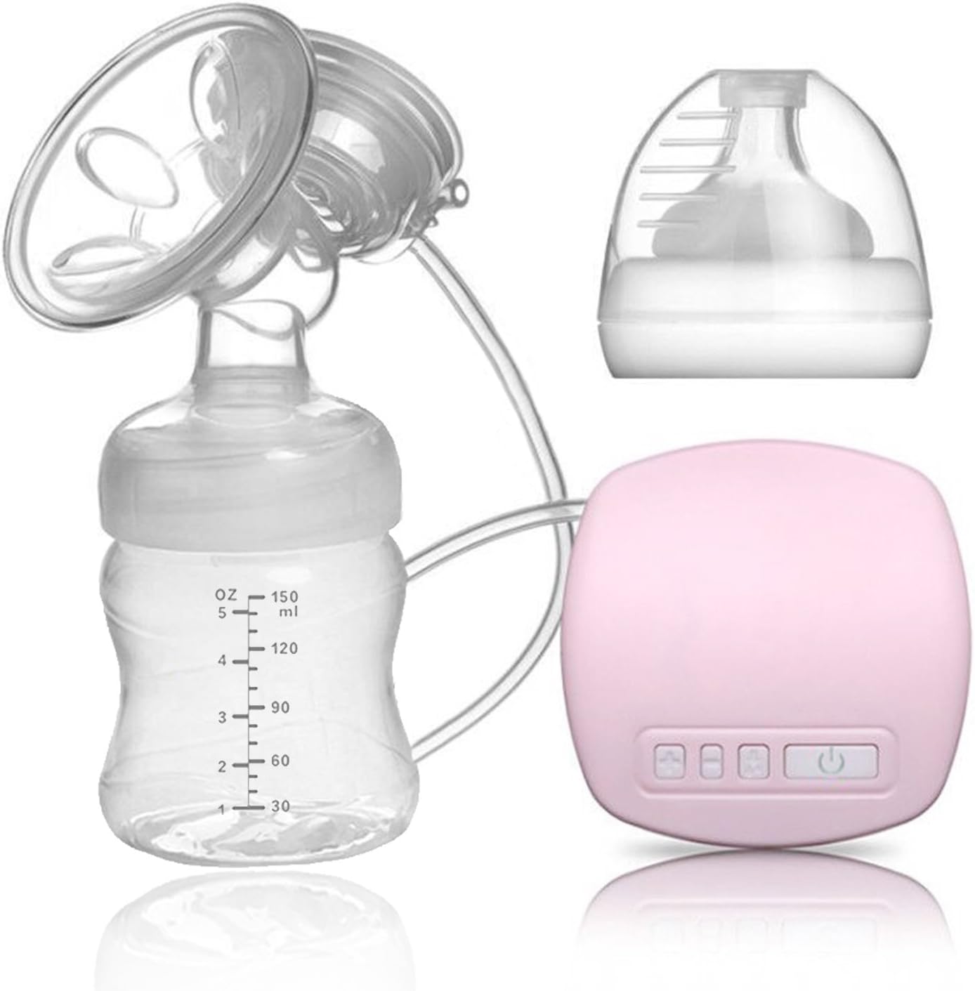 Vakey Electric Comfort Breast Pump ,with Heat-resistant and Adjustable Suction,Baby Sucker Breastmilk Storage,Double Use for Nipple Massage and Portable Breast Pump with USB Charging
