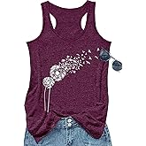 Vintage Graphic Tank Tops for Women Summer Beach Graphic Loose Tanks Vest USA Flag Vacation Racerback Tank Cami