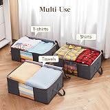 Lifewit 3 Pack 35L Clothes Storage Bins with Lids, Clear Window, Handles view 7