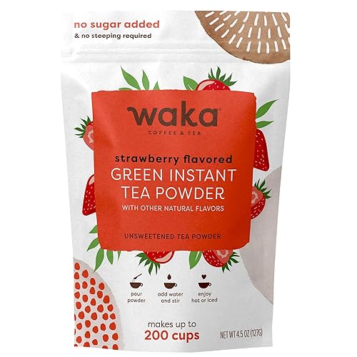 Waka Instant Green Tea Mix, Strawberry Flavored - 100% Tea Leaves, No ...