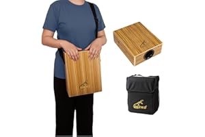 GECKO Travel Cajon Drum - Wooden Percussion Box Musical Instrument with Carrying Bag