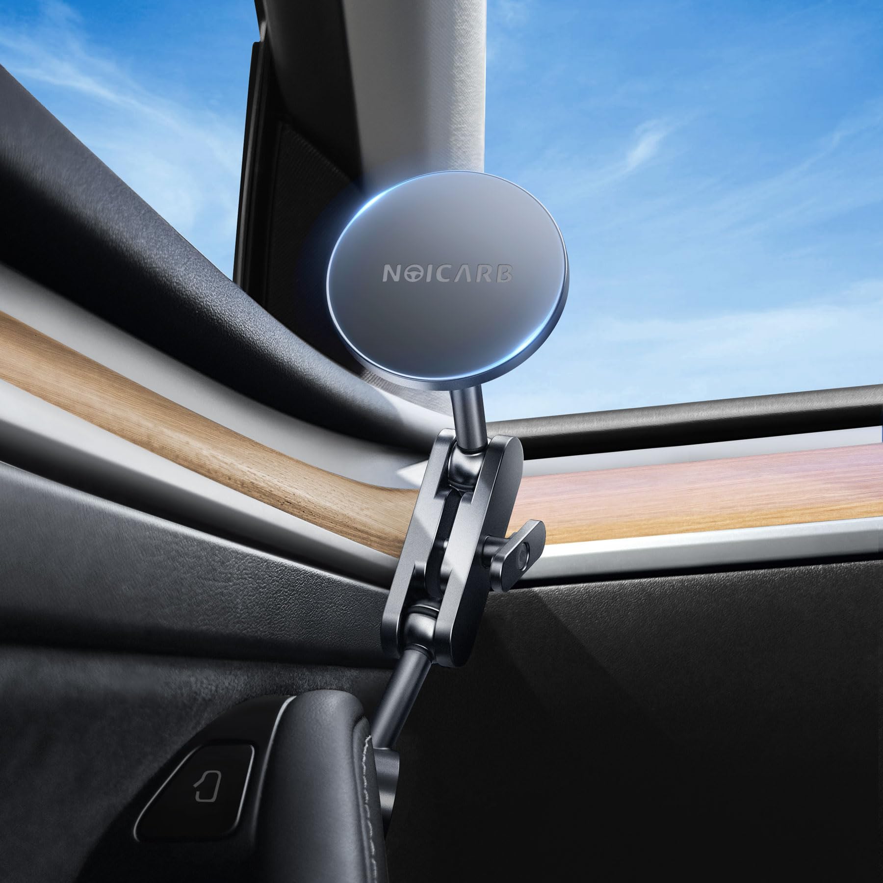 ESVNE for Tesla Phone Mount,for Mag-Safe Door-Install Phone Holder, Compatible with Model Y (2025-2019) & Model 3 (2023-2017), Magnetic Car Phone Mount for iPhone 17/16/15/14/13/12, Tesla Accessories