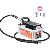 VEVOR Air Hydraulic Pump 10,000 PSI 1/2 Gal Reservoir NPT 3/8" Oil Outlet | Single-Acting Ram Applications, NPT 1/4" Inlet, Foot Actuated Pump, with 6.6 ft Hose, for Auto Body Frame Machine, Grey