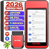 Autel MaxiDiag MD909 PRO Scanner, 2026 MD909PRO All System Diagnostic Tool | Lifetime Free Update, 11 Reset Service, AutoVIN, CAN FD&amp; FCA SGW, Lite of MaxiCOM MK808S MX808S V2.0 of MD808 PRO MD806 MD802