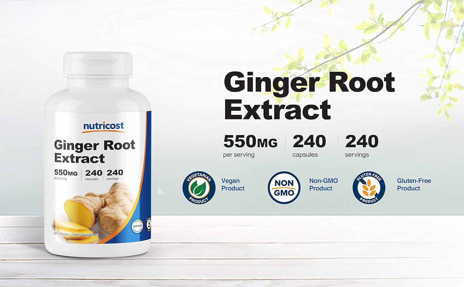 Nutricost Ginger Root Extract 550mg, 240 Capsules: Health & Personal Care