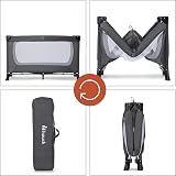 hauck Dream N Play Plus Grey Travel Cot 120x60 cm Birth to 15 kg view 6