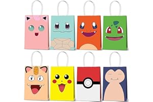 HHMJZW 16 PCS Cartoon Birthday Party Supplies Party Bags,Candy Bags for Birthday Party,Paper Tote Bags Party Favor Bags for Kids Birthday Party Supplies Decorations.