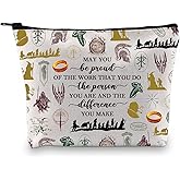 BDPWSS Hobbit Fans Makeup Bag May You Be Proud Of The Work You Do Zipper Pouch for Women Friend (Be proud rings bag)