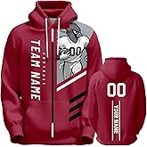 Tuuiixo Custom Football Sweatshirts City Mascot Personalized Fan Hoodies Gift Add Name & Number Pullover for Men Women Youth