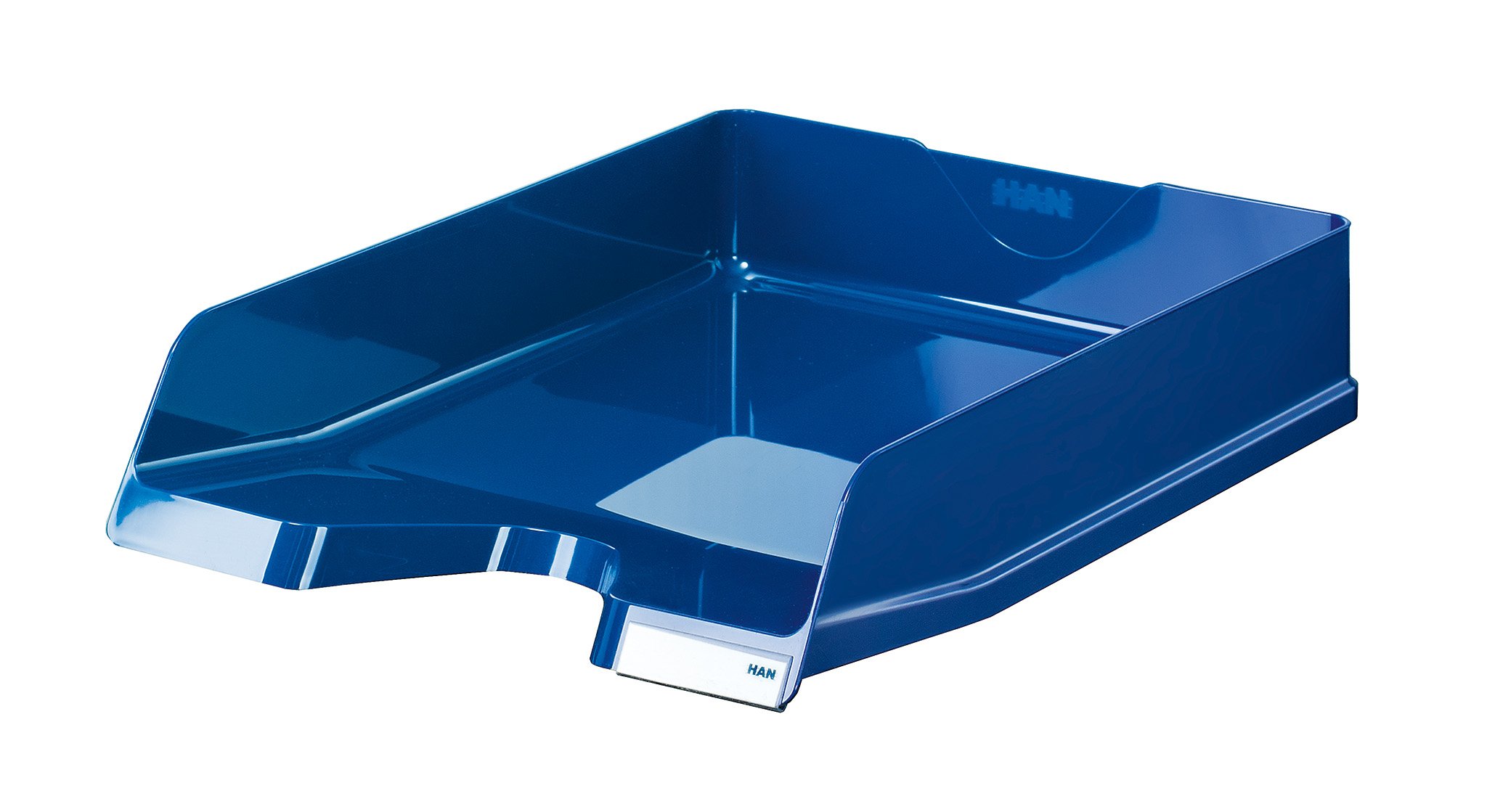 HAN Viva Letter Tray DIN A4 / C4, Stackable, with Clip, High-Gloss Blue