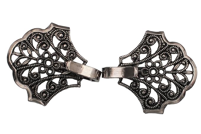 silber antik 1 Paar bezaubernd schöne Miederhaken aus Metall für Dirndl zum Annähen ca. 23mmx20mm made in Germany
