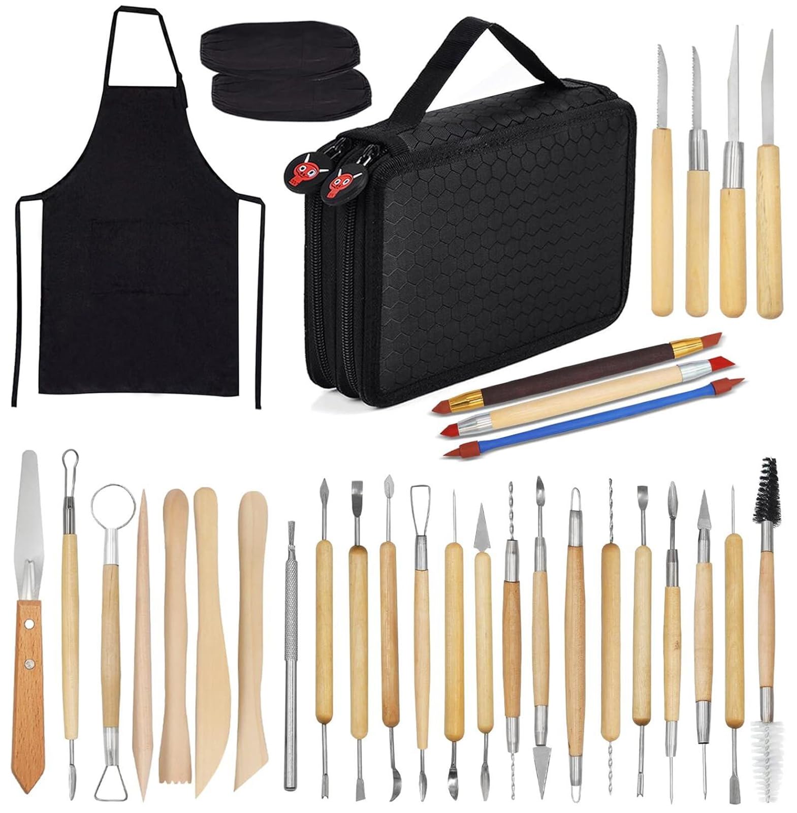 30 pcs Clay Sculpting Tools,Ceramic Tools Polymer Clay Tools,Pottery Carving Tool with a Storage Bag for Shapers and Modeling Embossing Art DIY ﻿ ﻿