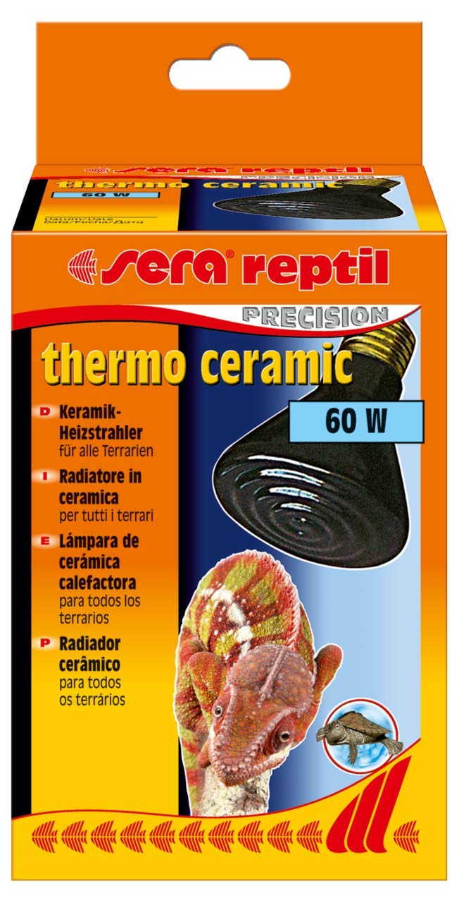 sera 32010 Reptile Thermo Ceramic 60 W / E27 - Ceramic Heater for terrariums, Dark spotlights or Heat radiators for terrariums, Similar to Elstein