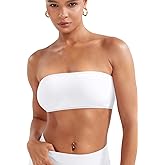 YEOREO Women Strapless Bandeau Sports Bra Padded Tube Top Workout Impact Backless Bralette Seamless Gym Yoga Everyday Bras