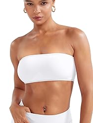 YEOREO Women Strapless Bandeau Sports Bra Padded