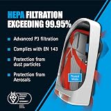 JSP Force 8 Half Mask Respirator with PressToCheck P3 Filters view 6