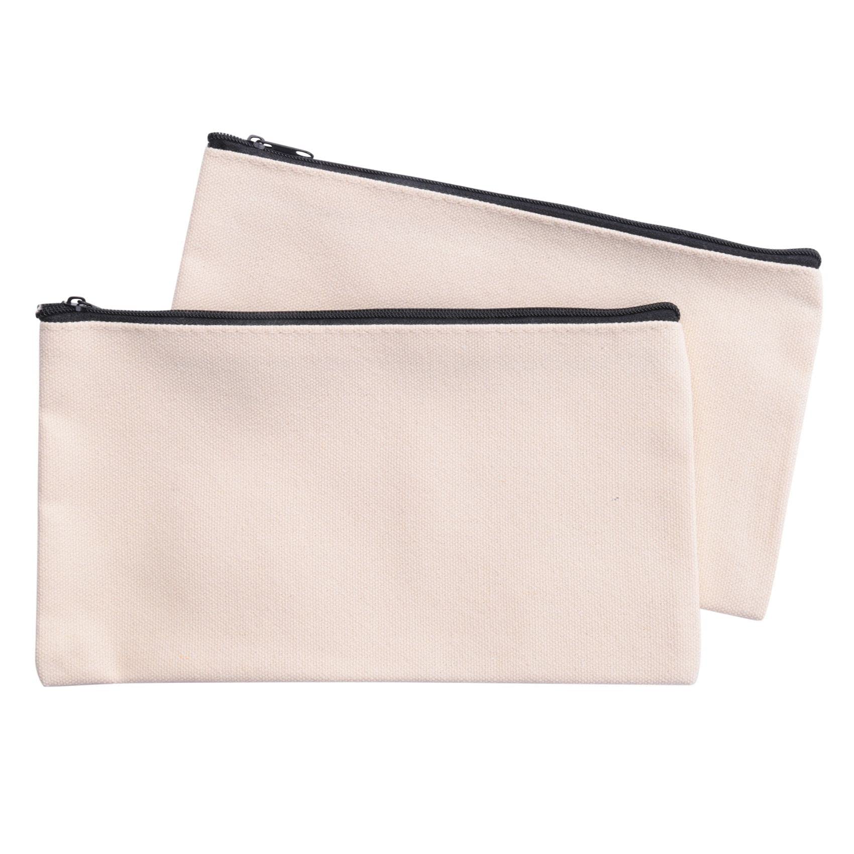 Oiiwowi 32Pcs Canvas Zipper Bag Pencil Case Cosmetic Bag Blank Bag DIY Craft Bag Cosmetic Bag Cosmetic Bag DIY Craft School