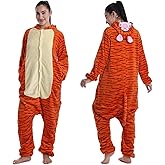 Adult Onesie Pajamas Flannel One Piece Cosplay Costume for Halloween Animal Unisex Sleepwear Homewear