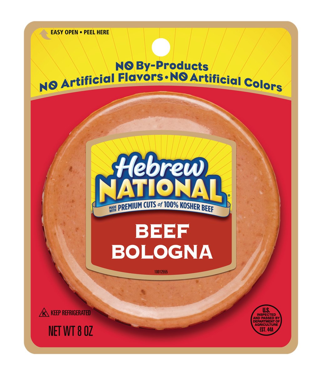 Hebrew National 100 Kosher Beef Bologna, Freshly Sliced, Keto Friendly, 8 oz.