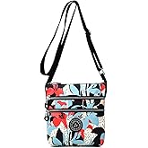 AOCINA Nylon Crossbody Bags for Women Multi Pocket Small Cross Body Purse Lightweight Travel Phone Purses Shoulder Handbags