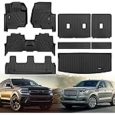 Custom All Weather TPE Floor Mats Cargo Liner and Backrest Mat for 2018-2024 Ford Expedition/Lincoln Navigator 8 Seat Accessories (Only for 8 Seat,Not for Max and L)