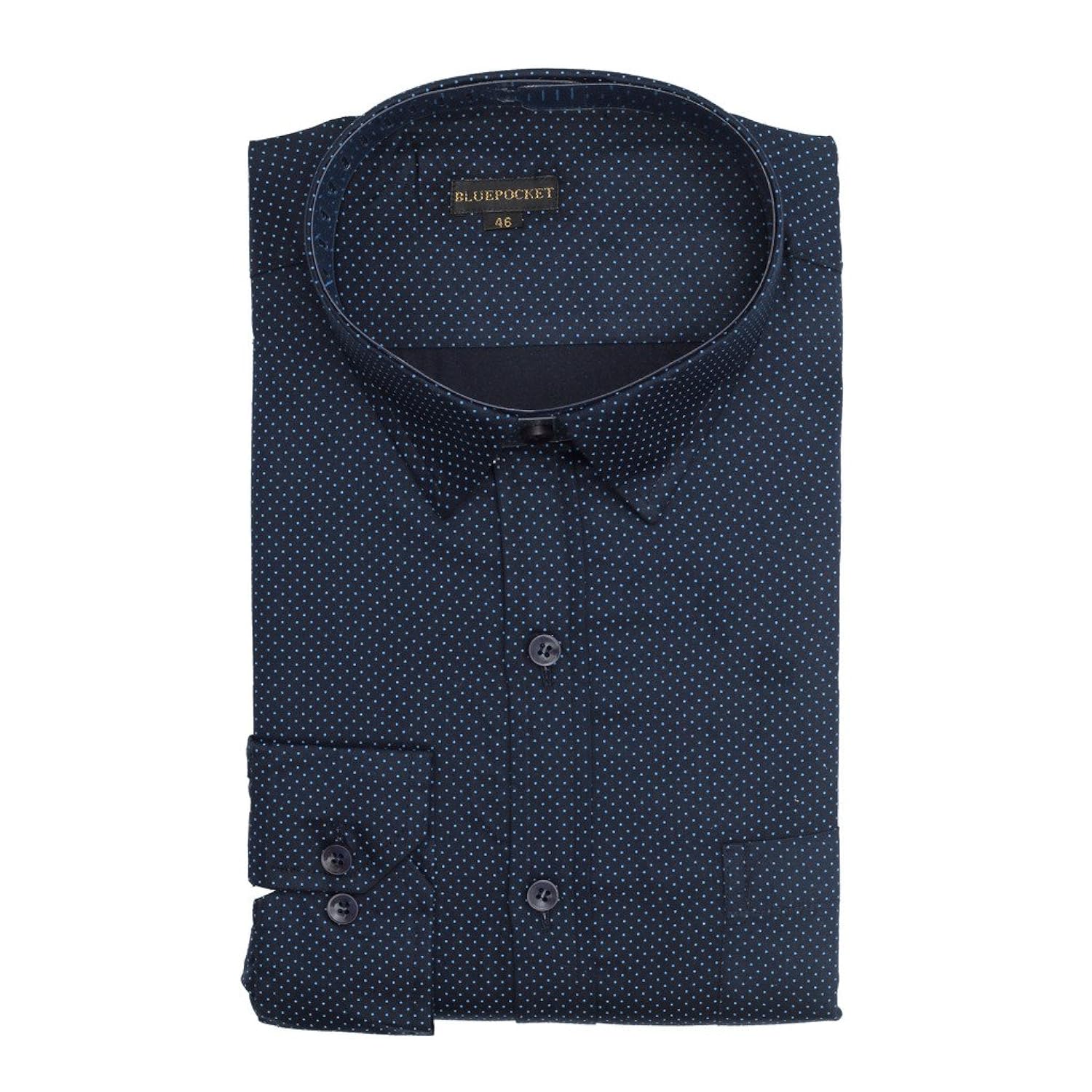 bluepocket formal shirts for men. cotton, regular fit, rounded hemlines