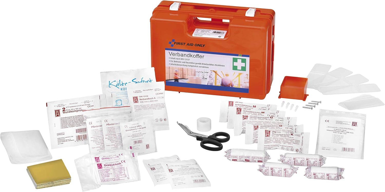 First Aid Only Dressing Case with Handle, Orange, P-10016, 2.13 kg, Gold,orange,silver - Image 4
