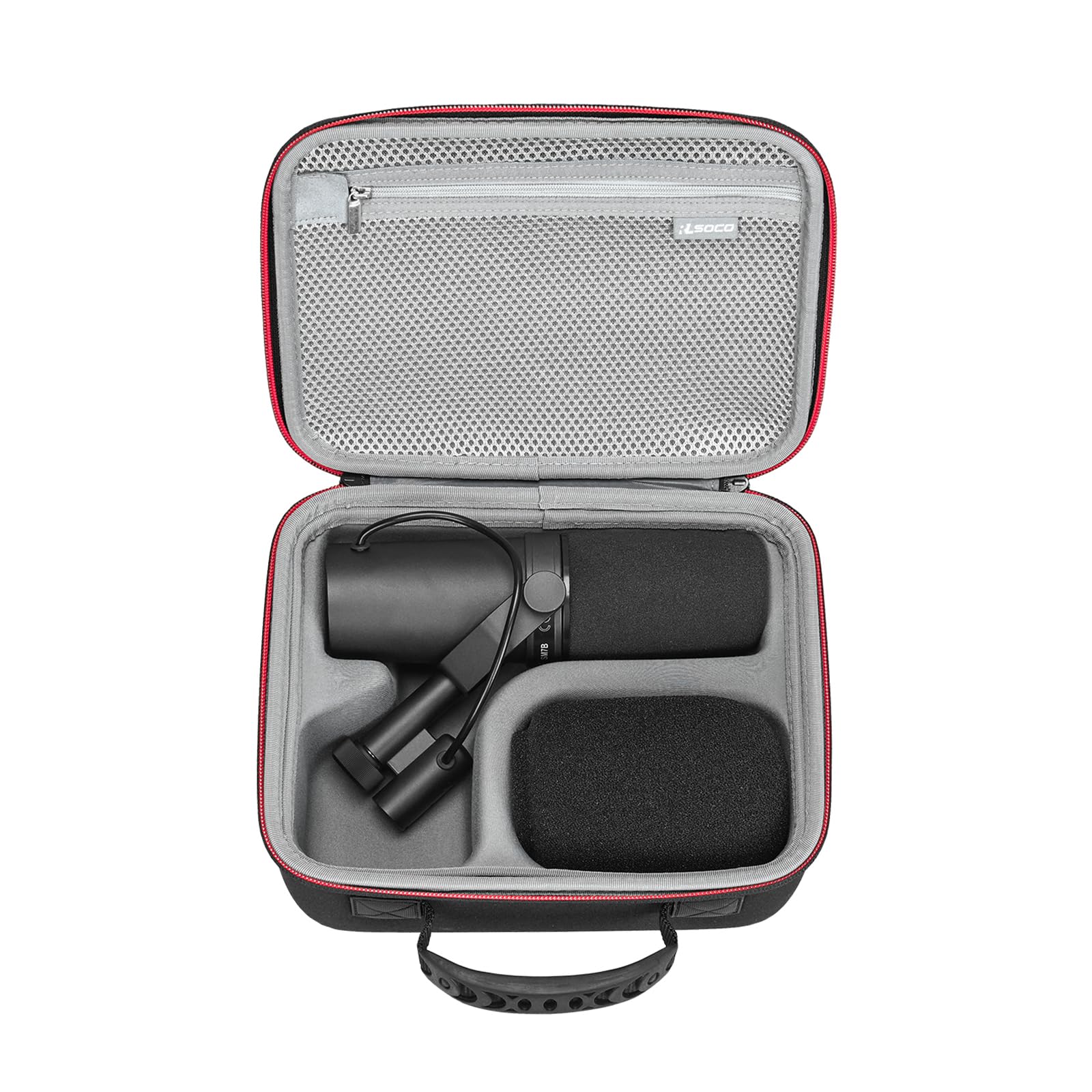 RLSOCO Case Compatible with Shure MV6 Gaming Microphone & Compatible with Shure SM7B/SM7dB Vocal Dynamic Microphone & MV7+/MV7i/MV7X Microphone (Case Only) - Black