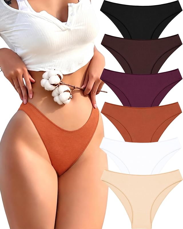 Paquete de 6 Ropa Interior de algodón para Mujer, Conjunto de Bragas de algodón para Mujer, Paquete múltiple, Hipster, Transpirable, S-XXL