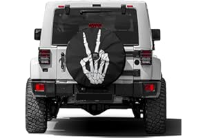 Delerain Spare Tire Cover with Backup Camera Hole Skeleton Hand Wheel Covers Waterproof Dust-Proof UV Sun Universal Fit for RV Trailer RV SUV Truck (17 Inch for Diameter 31"-33")