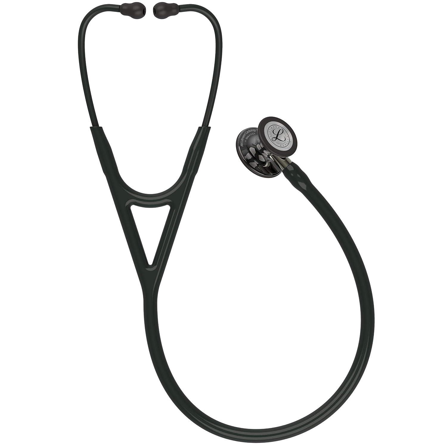 3M Littmann Cardiology IV Diagnostic Stethoscope, High Polish Smoke-Finish Chestpiece, Black Tube - Image 3
