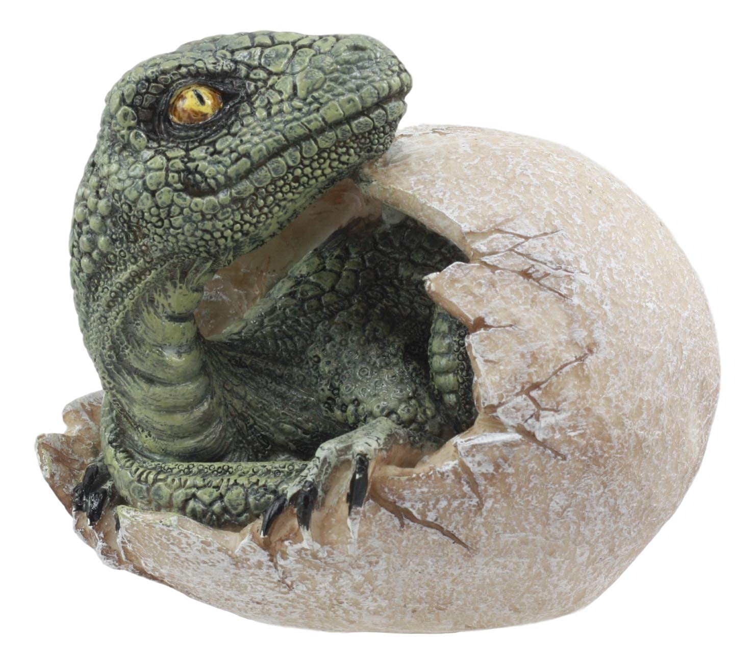 Photo 1 of Ebros Jurassic Era Predator Hatching Dinosaur Egg Figurine 4" Tall Velociraptor in Egg Hatchling Statue Decor Sculpture As Fossil Themed Art in 3D Prehistoric Animal Collectible