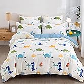 Kids Duvet Cover Set Twin, Cotton Dinosaur Kids Bedding Set for Boys Girls, Soft Breathable Comforter Cover Set (1 Duvet Cover+1 Pillowcase)