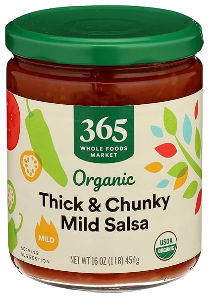365 BY WHOLE FOODS MARKET, ORGANIC THICK & CHUNKY MILD SALSA, 16 OUNCE